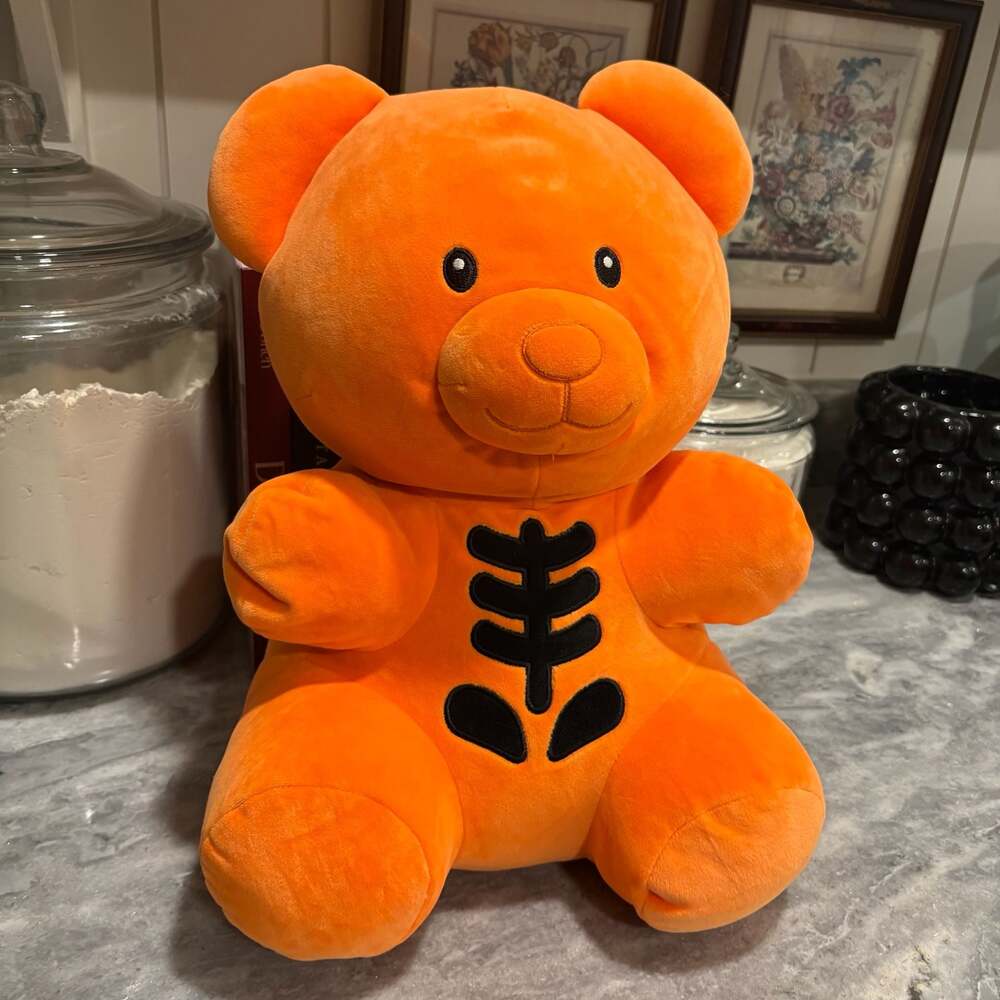 Way to Celebrate 16" Orange Skeleton Gummy Bear Plush Stuffed Animal